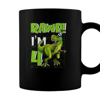 Kids Rawr Im 4Rex Dinosaur 4 Years Old Gift For Boys Kids Coffee Mug - Seseable