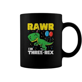Kids Rawr Im Three Rex Cute Trex Dinosaur 3Rd Birthday Party Boys Coffee Mug | Mazezy