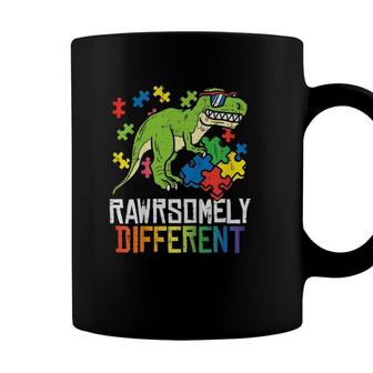 Kids Rawrsomely Different Trex Puzzle Boys Autism Awareness Boys Coffee Mug | Seseable CA