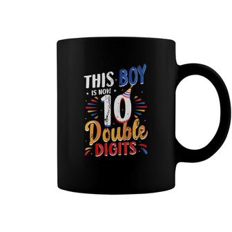 Kids This Boy Is Now 10 Double Digits 10Th Birthday Boy Coffee Mug - Seseable