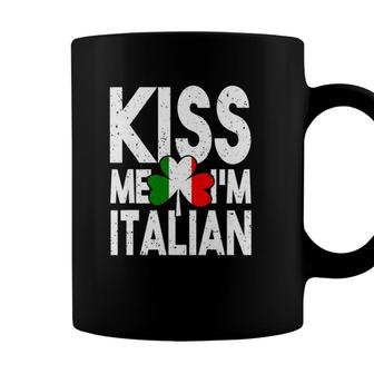 Kiss Me Im Italian Italy Flag St Patricks Day Gift Coffee Mug - Seseable