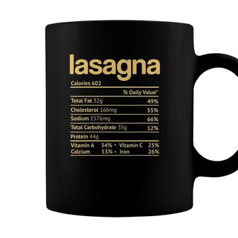 Lasagna Nutrition Facts Funny Thanksgiving Christmas Food Coffee Mug - Seseable