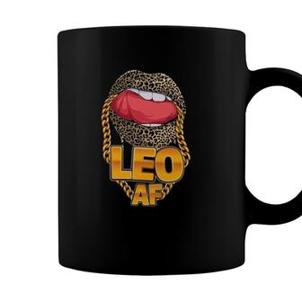 Leo Af Girl Juicy Lips Leopard Astrology Zodiac Sign Coffee Mug - Seseable