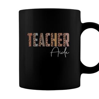 Leopard Teacher Aide Funny Job Title School Worker Coffee Mug - Seseable