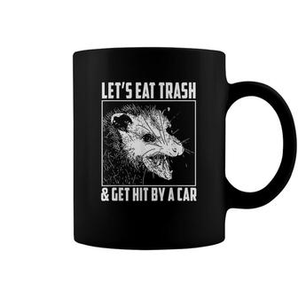 Lets Eat Trash And Get Hit By A Car Vintage Opossum Coffee Mug - Seseable