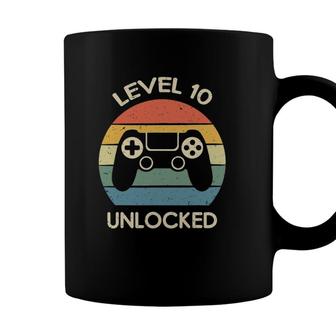 Level 10 Unlocked 10Th Gaming Birthday Gift Video Game Lover Coffee Mug - Seseable