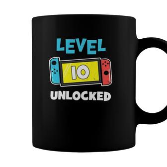 Level 10 Unlocked Gamer 10Th Birthday Video Game Lovers Coffee Mug - Seseable