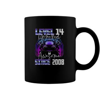 Level 14 Unlocked Awesome Since 2008 14Th Birthday Gaming Coffee Mug | Mazezy