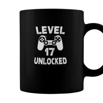 Level 17 Unlocked 17Th Birthday White Art Coffee Mug - Seseable