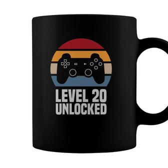 Level 20 Unlocked 20Th Birthday 20 Years Old Video Gamer Coffee Mug - Seseable