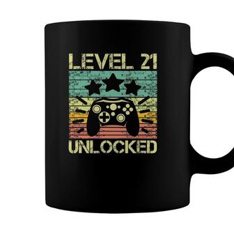 Level 21 Unlocked 21St Birthday 21 Years Old Coffee Mug - Seseable