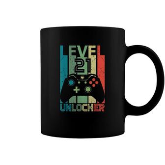 Level 21 Unlocked Video Gamer 21St Birthday Gift Coffee Mug - Seseable