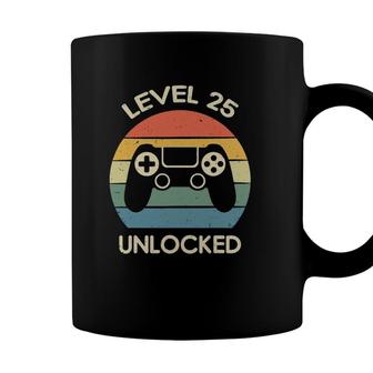 Level 25 Unlocked 25Th Gaming Birthday Gift Video Game Lover Coffee Mug - Seseable