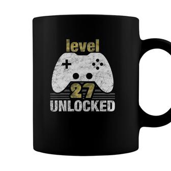 Level 27 Unlocked 27Th Birthday 27 Years Old Gift For Gamers Coffee Mug - Seseable