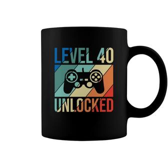 Level 40 Unlocked 40 Happy Birthday 40Th Coffee Mug - Seseable