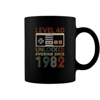 Level 40 Unlocked Birthday Awesome Since 1982 40 Year Old Coffee Mug - Seseable