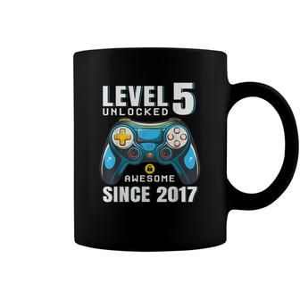 Level 5 Unlocked 5 Year Old Boy Video Game 5Th Birthday Game Coffee Mug - Seseable