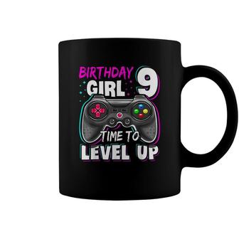 Level 9 Unlocked Awesome Video Game 9Th Birthday Girls Kids Coffee Mug - Seseable