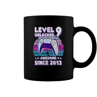 Level 9 Unlocked Bday Gamer Boy Girl 9 Years Old Birthday Coffee Mug - Seseable