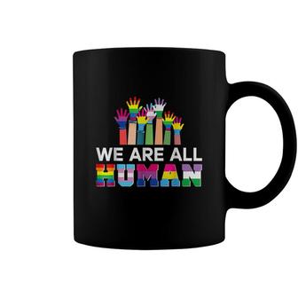 Lgbt Gay Flag Ally We Are All Human Pride Month Plus Size Coffee Mug - Seseable