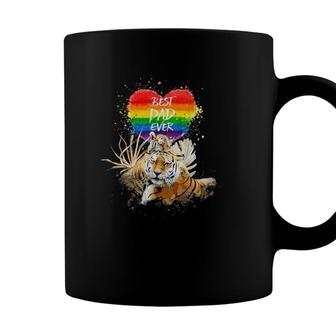 Lgbt Pride Daddy Tiger Rainbow Best Dad Ever Fathers Day Coffee Mug - Seseable