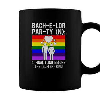Lgbt Pride Gay Bachelor Party Suffering Engagement Groom Bachelor Party Coffee Mug - Seseable