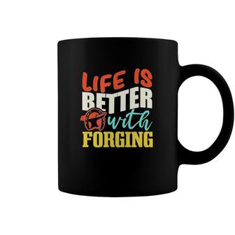 Life With Forging Metalworker Vintage Retro Coffee Mug | Mazezy