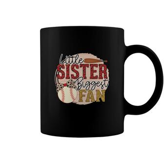 Little Baseball Sister Biggest Fan Ball Decor Coffee Mug - Seseable