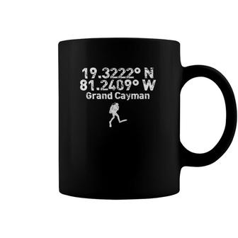 Longitude And Latitude Of Grand Cayman Dive Souvenir Gift Coffee Mug | Mazezy