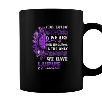 Lupus Awareness Purple Ribbon Sunflower Lupus Warrior Women Coffee Mug - Seseable