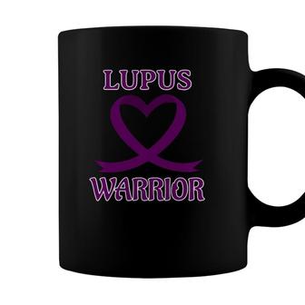 Lupus Warrior Purple Heart Ribbon Awareness Coffee Mug - Seseable
