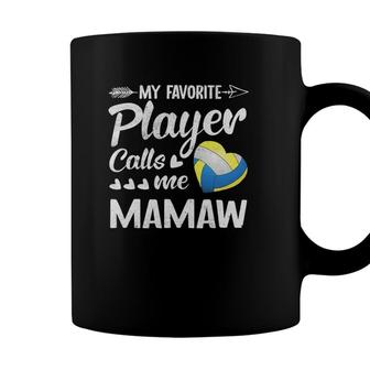 Mamaw Volleyball My Favorite Player Calls Me Mamaw Coffee Mug - Seseable