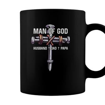 Man Of God Husband Dad Papa Christian Fathers Day Coffee Mug - Seseable