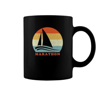 Marathon Florida Keys Vintage Retro Sailboat Vacation Coffee Mug | Mazezy