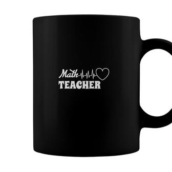 Math Teacher Cool Nice Heartbeat Design Coffee Mug - Seseable