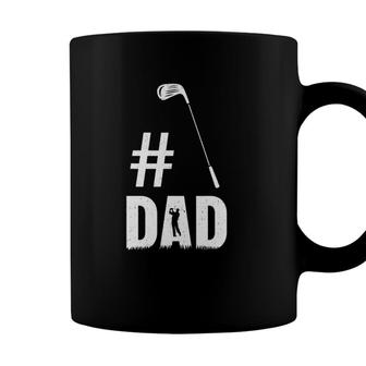 Mens 1 Dad Golf Lover Gift Funny Golfing Fathers Day Coffee Mug - Seseable