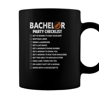 Mens Bachelor Party Checklist Groom Groomsmen Stag Party Wedding Coffee Mug - Seseable