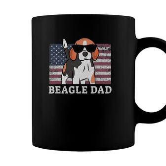 Mens Beagle Dad American Flag 4Th Of July Patriotic Gift Idea Coffee Mug - Seseable