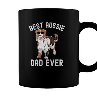 Mens Best Aussie Dad Ever Australian Shepherd Dad Fathers Day Men Coffee Mug - Seseable