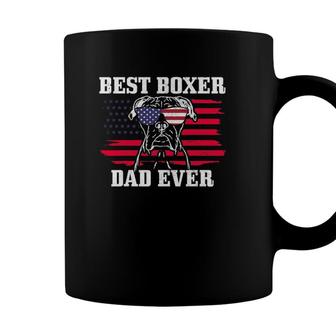 Mens Best Boxer Dad Ever Dog Patriotic 4Th Of July American Flag Coffee Mug - Seseable