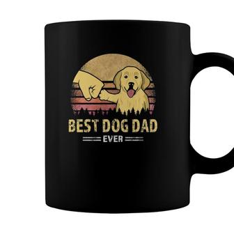 Mens Best Dog Dad Ever Golden Retriever Retro Puppy Lover Design Coffee Mug - Seseable