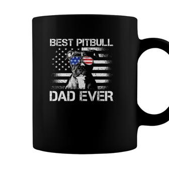 Mens Best Pitbull Dad Ever American Flag 4Th Of July Gifts Coffee Mug - Seseable