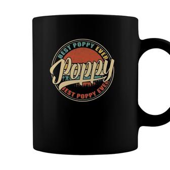 Mens Best Poppy Ever Vintage Retro Funny Gifts Dad Papa Grandpa Coffee Mug - Seseable