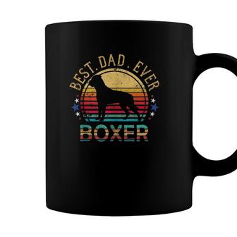 Mens Boxer Dad Best Dog Dad Ever Retro Vintage Funny Father Coffee Mug - Seseable