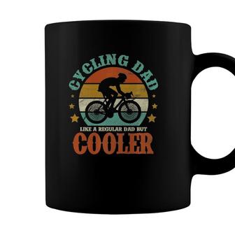 Mens Cycling Dad Like A Regular Dad But Cooler Fathers Day Retro Coffee Mug - Seseable