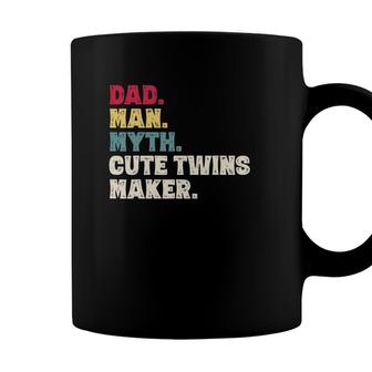 Mens Dad Man Myth Cute Twins Maker New Dad Fathers Day Gift Coffee Mug - Seseable