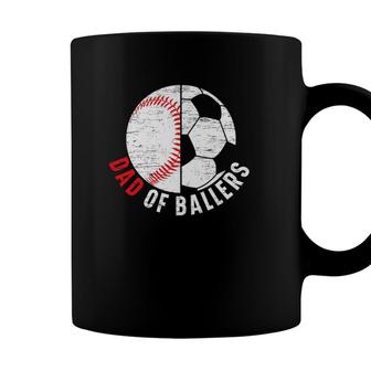 Mens Dad Of Ballers Fathers Day Sport Lover Papa Soccer Baseball Coffee Mug - Seseable