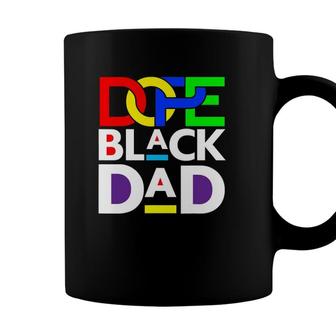 Mens Dope Black Dad Fathers Day Funny Cool Fun Dad Men Dada Daddy Coffee Mug - Seseable