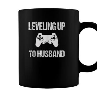 Mens Engagement Groom Video Game Lovers Leveling Up To Husband Coffee Mug - Seseable