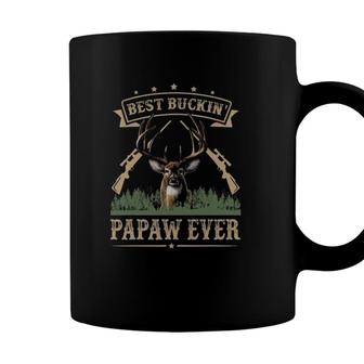 Mens Fathers Day Best Buckin Papaw Ever Deer Hunting Bucking Coffee Mug - Seseable